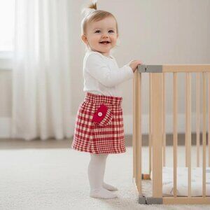 Tommy Hilfiger Pink Houndstooth Check Pattern Wool Blend Skirt Size 18-24 M